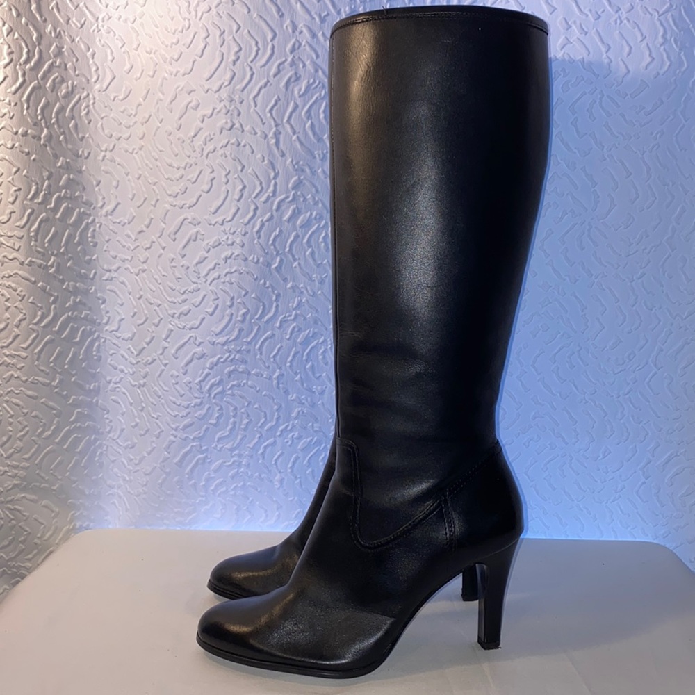 Ralph Lauren Leather Black Heeled Boots